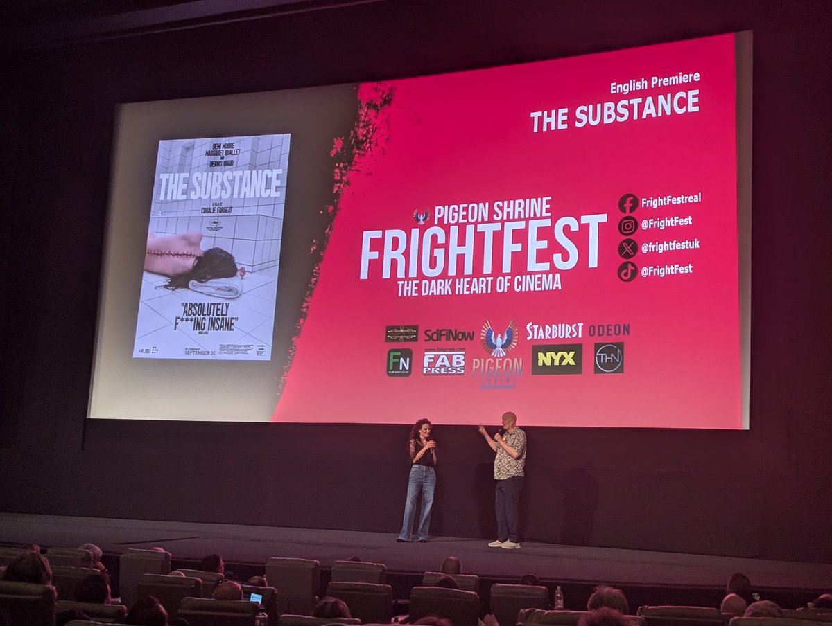 Jared (@jediwilt) on Twitter photo The Substance <a href="/FrightFest/">FrightFest</a> was an amazing closing movie, thanks <a href="/coraliefargeat/">Coralie Fargeat</a> for making such a wonderful movie and sharing it with us.
#TheSubstance The Substance <a href="/FrightFest/">FrightFest</a> was an amazing closing movie, thanks <a href="/coraliefargeat/">Coralie Fargeat</a> for making such a wonderful movie and sharing it with us.
#TheSubstance
