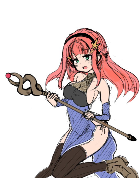 RPGツクールMZで同人エロゲ製作。
雑にBF戦闘用の立ち絵を描いてみた。とりあえず、ノーマル、中破、拘束の3枚。すっごい適当に描いたのでこの子を採用するかは未定。ただ愛着が湧いてそのまま採用、みたいなことになりそうな予感はする。細かいデザインは見直すと思うけど。 