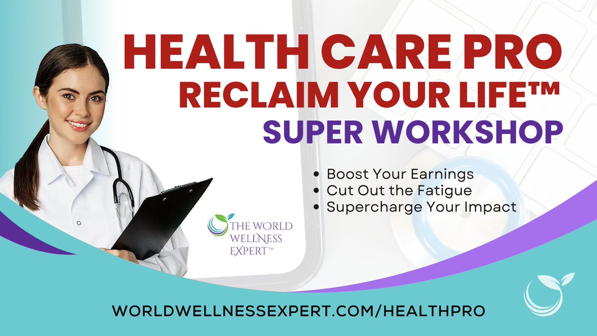 biohacknp's tweet image. Elevate your income, reduce your workload, and make a greater impact!

Join our Health Care Pro Reclaim Your Life™️ Super Workshop.

Register NOW 👉 worldwellnessexpert.com/healthpro  🩺💼

#HealthCarePros #WorkSmartLiveWell