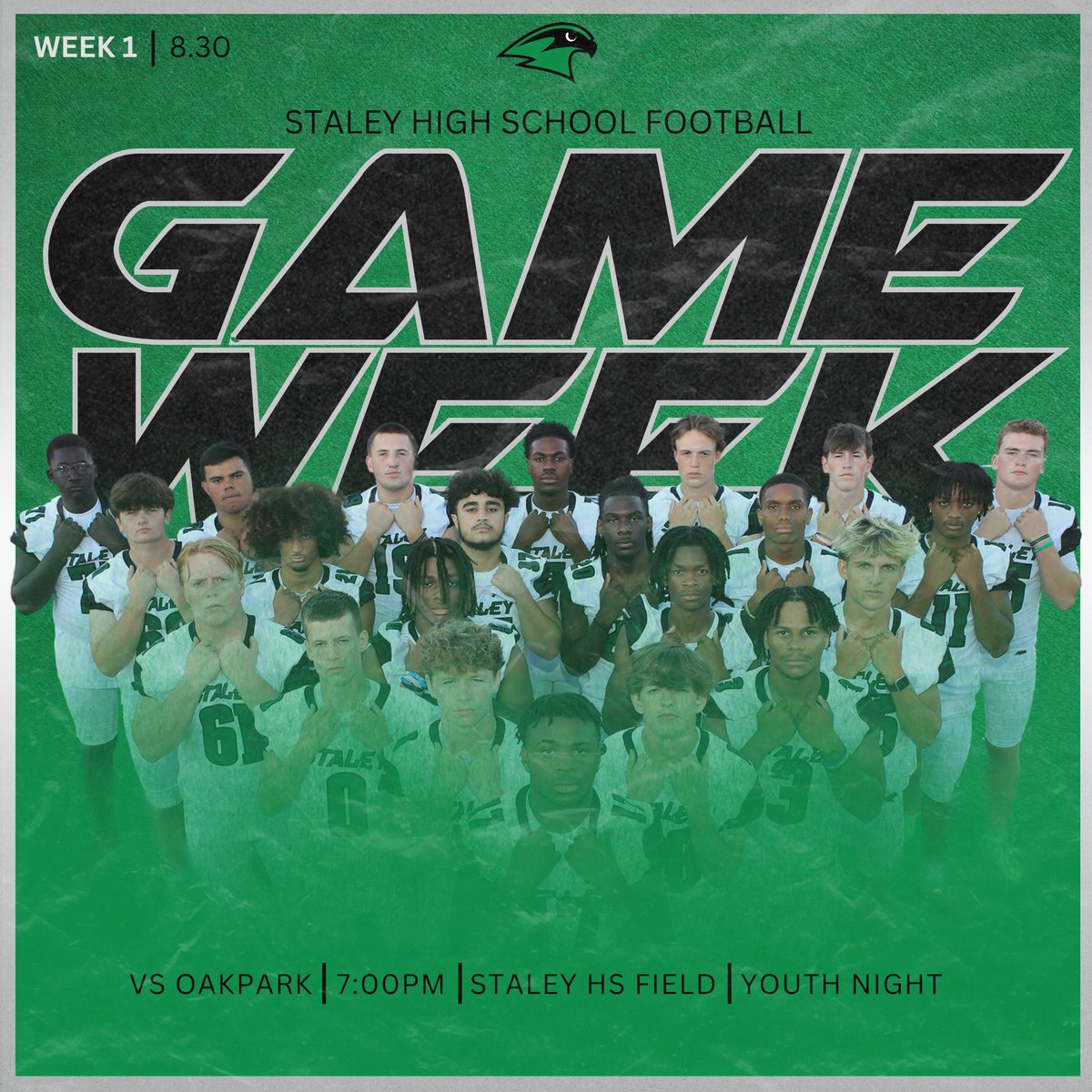 It's game week! Join us on Friday night at Falcon Stadium for a week 1 match up vs rivals oak park #CTB24