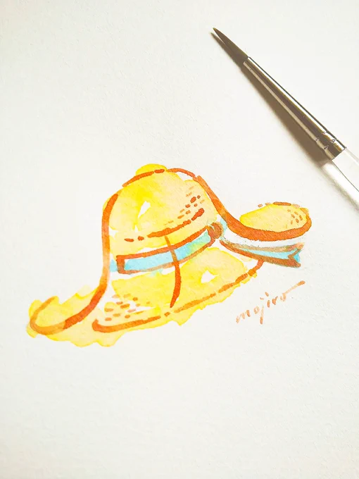 「風」の文字絵 ~風に舞う麦わら帽子~ #麦わら帽子 #涼風 #晩夏