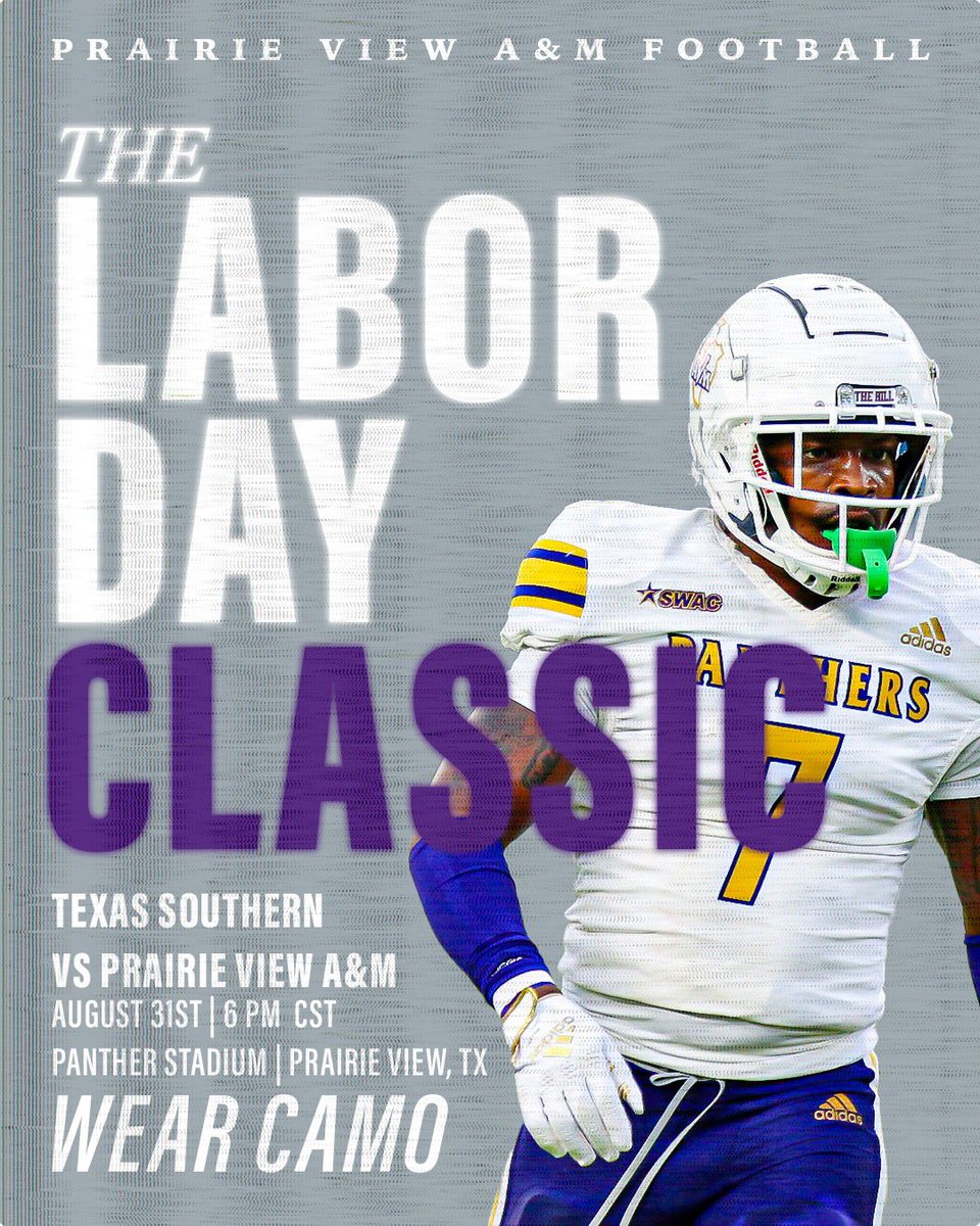 Game Week 1: TXSU 🤠

⏰6 PM | 08/31
📍Panther Stadium
📺 ESPN+

#PVAMUFootball | #PvNation