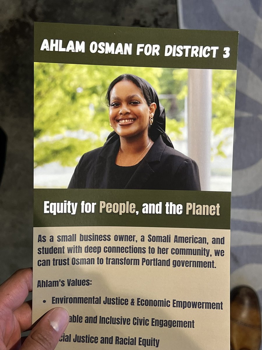 Super excited to watch <a href="/ahlam4pdx/">Ahlam Osman</a> launch her campaign for Portland City Council this past Saturday!

📊One of, if not the youngest candidate in the field, running for a seat in District 3, she is a Somalian, a business owner, and college student.

🗳️ I’ve watched her grow for