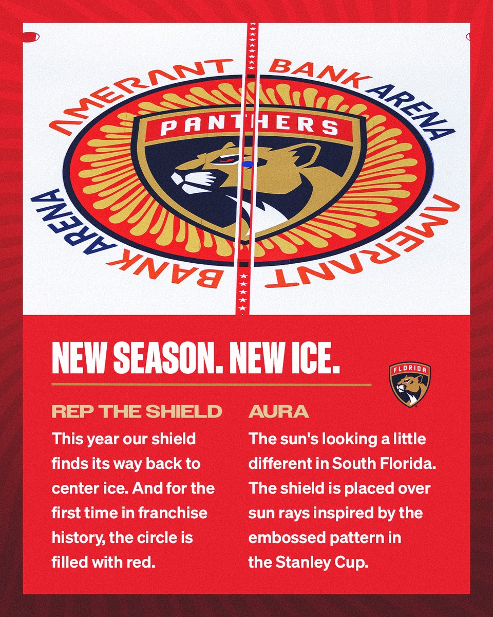 FlaPanthers's tweet image. Center ice fit for the Champs ☀️