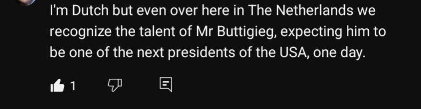 nerdypursuit's tweet photo. For most of my life (apart from Obama), I never felt that people in other countries had much envy for our US politicians. My cousins abroad always seemed to pity me for our politics.

So it's a nice change to see people around the world be jealous that America has Pete Buttigieg. https://t.co/cD3eDzKgYF