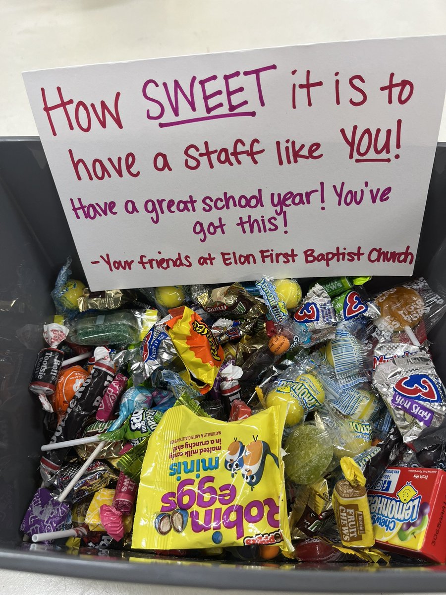 Thank you to the wonderful friends from Elon First Baptist for welcoming staff and students today with cheers and words of encouragement! It was an awesome way to begin the first day!