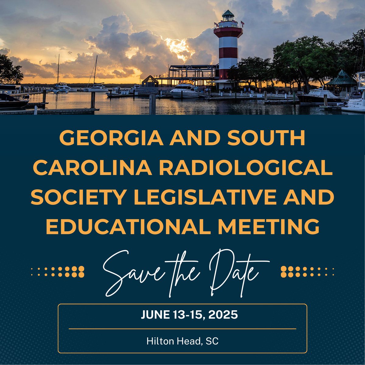 South Carolina Radiological Society (@scradsociety) on Twitter photo Save the date! We're so excited to partner with the <a href="/GARadSociety/">GARadSociety</a> for a joint annual legislative and educational meeting in beautiful Hilton Head, SC on June 13-15, 2025. Stay tuned for more details! Save the date! We're so excited to partner with the <a href="/GARadSociety/">GARadSociety</a> for a joint annual legislative and educational meeting in beautiful Hilton Head, SC on June 13-15, 2025. Stay tuned for more details!