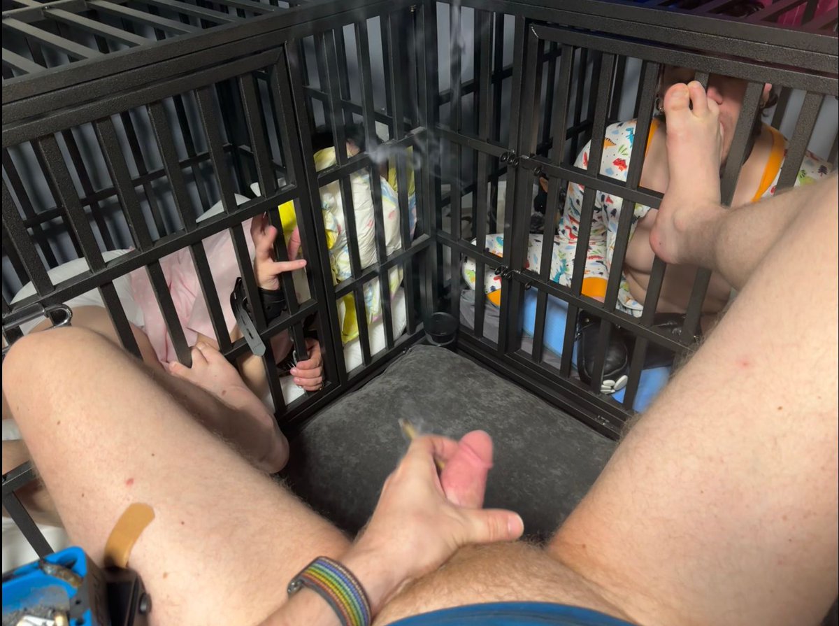 Enjoying the view of my caged boys while I stroke my cock and toke this joint.

Squirm, whine, and lick my feet, pups. Put on a good show and maybe ill let you out when ive had my fill of you. 🔐🍆👌😶‍🌫️

⬅️ <a href="/Ferrous_DRGN/">Ferrous</a>
➡️ <a href="/heelerAD/">Muad’Dick Me Down ➡️ FWA</a>

#nsfw #420 #abdl