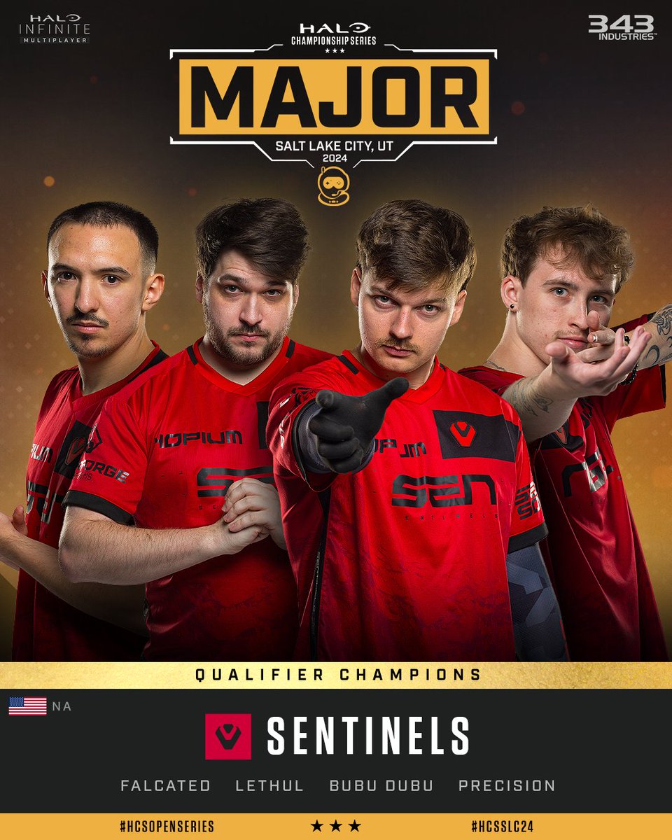 Halo Esports (@hcs) on Twitter photo Team <a href="/Sentinels/">Sentinels</a> clinch the #8 Pool Play seed ahead of the #HCSSLC24 Major! 🇺🇸🏆
<a href="/Falcated_/">SSG Falcated</a> | <a href="/LxthuL/">Lethul</a> | <a href="/bubudubu/">Bubu</a> | <a href="/Preecisionn/">Ethan🎯</a> | Coach <a href="/Chiig/">Kyle Lawson | Chig</a> Team <a href="/Sentinels/">Sentinels</a> clinch the #8 Pool Play seed ahead of the #HCSSLC24 Major! 🇺🇸🏆
<a href="/Falcated_/">SSG Falcated</a> | <a href="/LxthuL/">Lethul</a> | <a href="/bubudubu/">Bubu</a> | <a href="/Preecisionn/">Ethan🎯</a> | Coach <a href="/Chiig/">Kyle Lawson | Chig</a>
