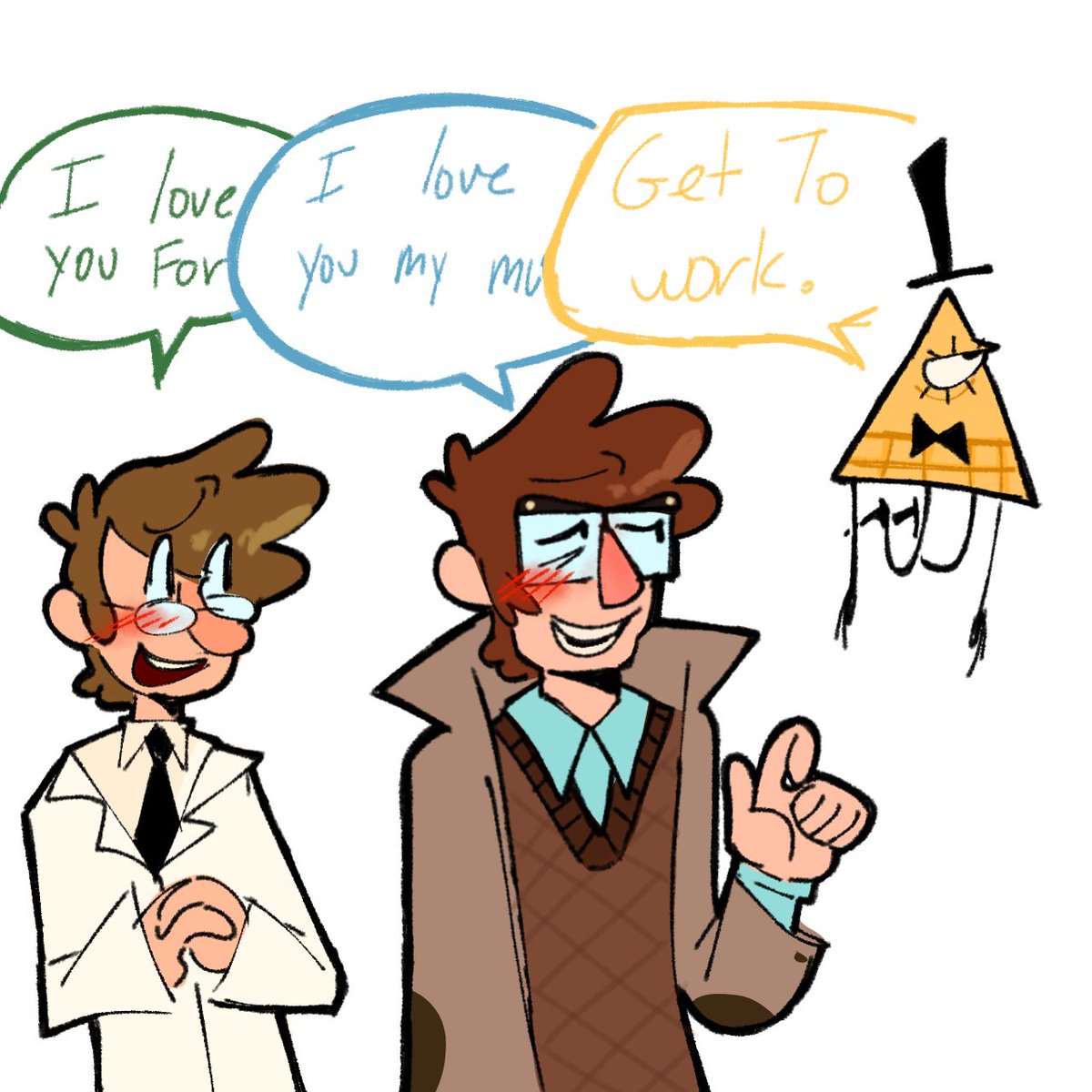 0mama_love's tweet image. GET ME ANOTHER ONE SIDED CRUSH 🗣️🗣️ #Gravityfall #billford #fidelford