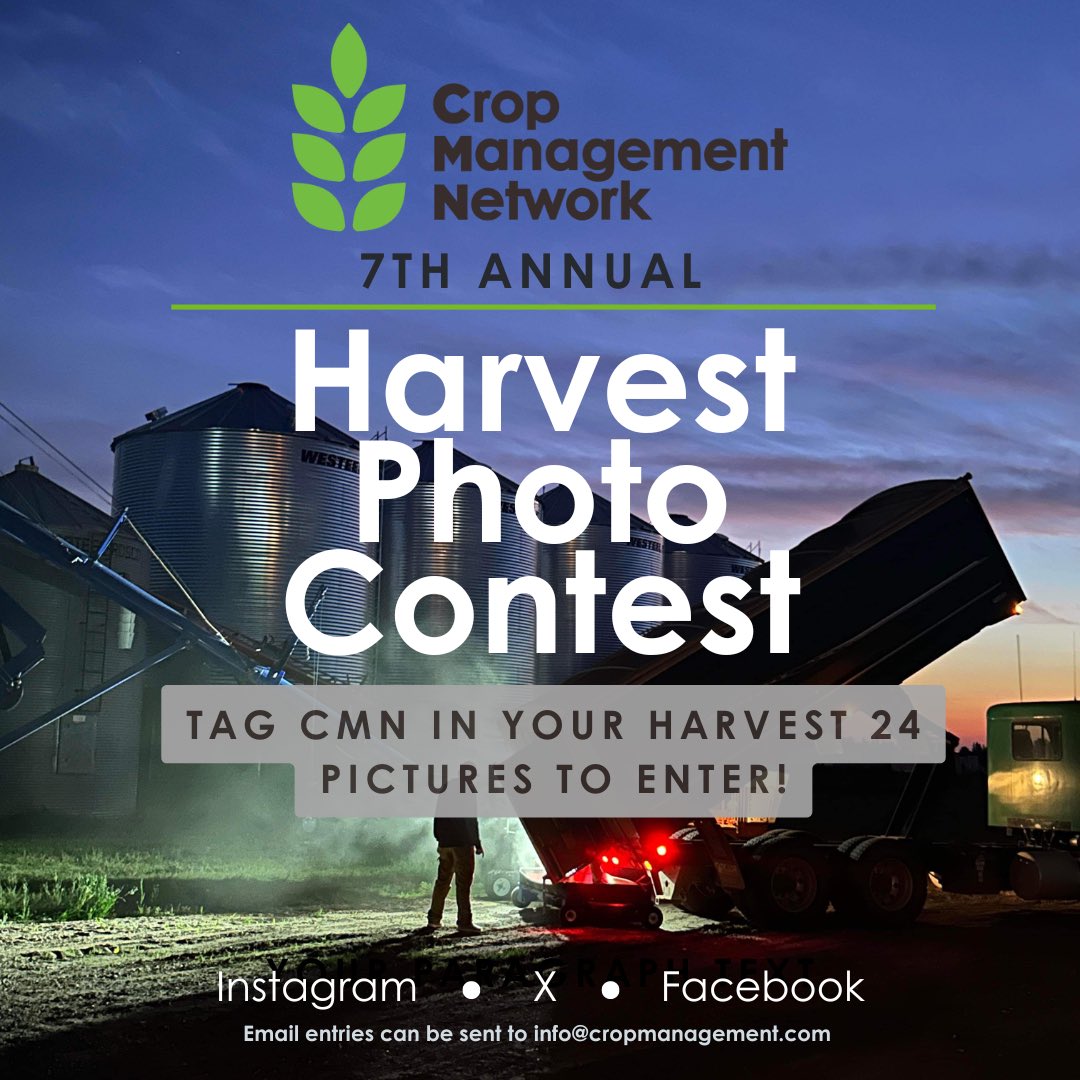 Cropmgmtnetwork's tweet image. ✨Our Annual Harvest Photo Contest is now open! 📸Tag CMN on Instagram, X or Facebook to enter!  If you prefer to email us send your pictures to info@cropmanagement.com.  

Wishing you all a safe harvest!