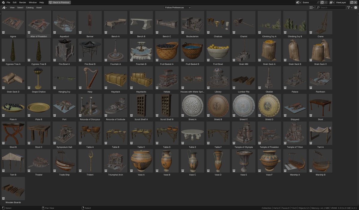 satishgoda's tweet image. I have just ingested all the assets from the Atlantis asset library from @kitbash3d into my Blender asset library. Time to dream up some environments! #kitbash3d #b3d #assetlibrary