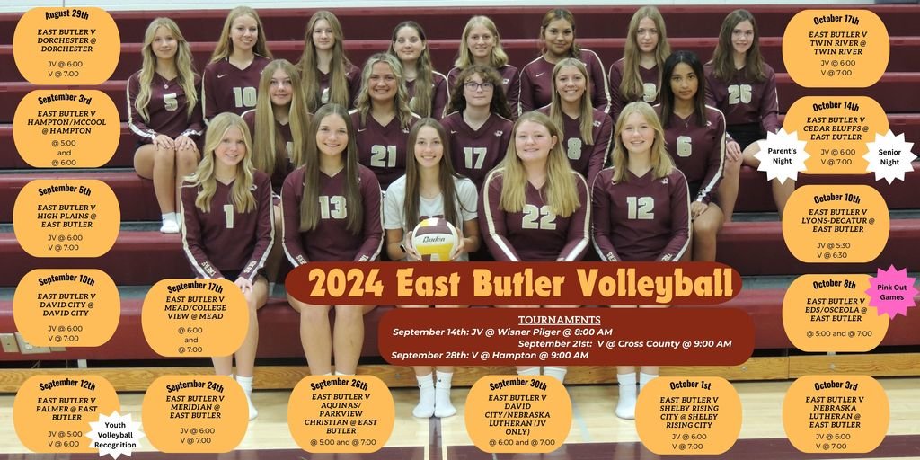 EBTigers's tweet photo. Come out and support the East Butler Volleyball team this season! Go Tigers! https://t.co/8ZDsVcchWu