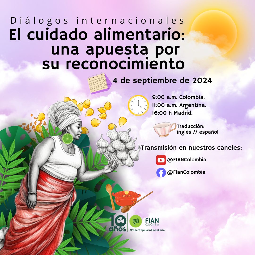 🗣️ Las invitamos a participar en los  diálogos internacionales "El Cuidado Alimentario: Una Apuesta por su Reconocimiento"

📣 Abordaremos la importancia del cuidar, el ser cuidado y el autocuidado desde una perspectiva alimentaria.

🗓️ 4 de septiembre de 2024

⏲️ 9:00 a.m.
