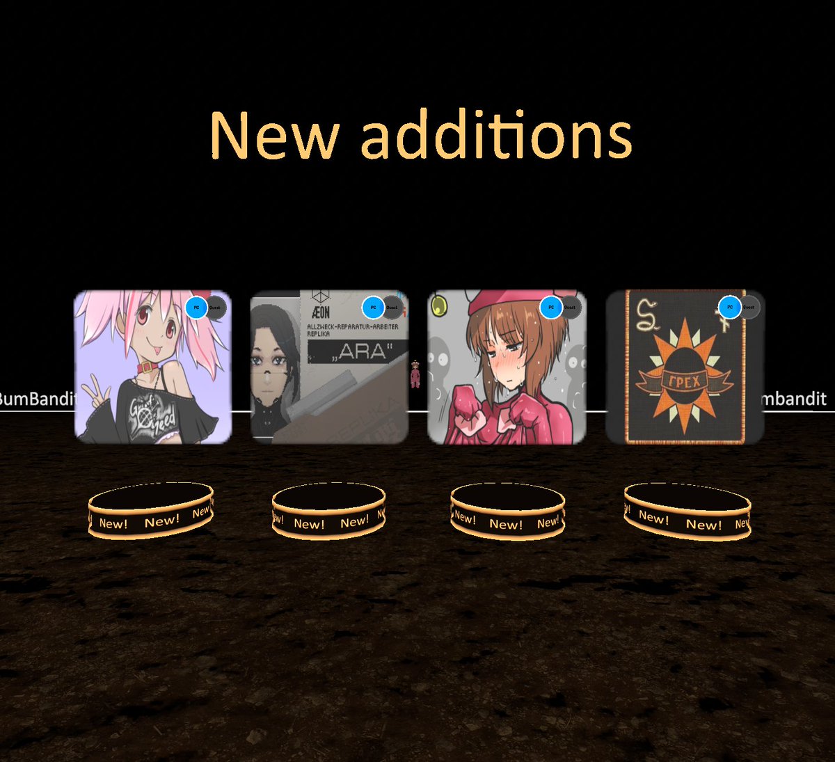 Updated "MrBumBandit's Avatar World'
Added Goth Madoka, ARA replika, Anglerfish Miho from GuP and a zombified Sin stalker.
#VRChat #vrchatworld #signalisfanart #stalker #GuP