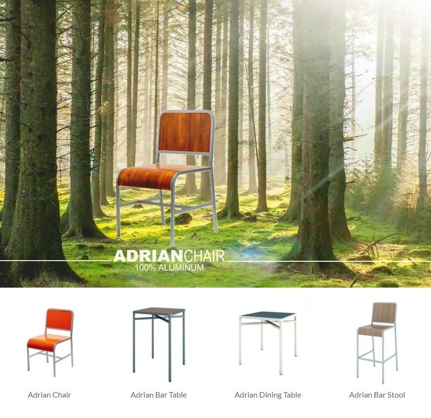 LarosaDesignUSA's tweet image. No trees were harmed in the making of my ADRIAN chair! Structure, seat, and back 100% aluminum, totally recyclable. Designed for durability, the Adrian chair is perfect for all public spaces. Made in North America.
#greendesign #antoniolarosa #larosadesign #hospitality #chairs