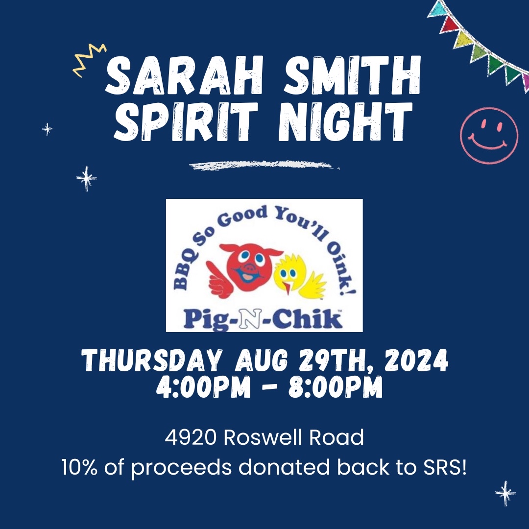 Join us for SRS spirit night on Thursday Aug 29th!