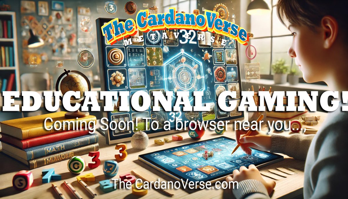 CardanoVerseApp's tweet image. "📚 Learn and play in The CardanoVerse! Our educational games make learning fun and interactive—all in your browser, all for free. 🧠 Keep coming back for new lessons and challenges added in real-time. Ready to level up your skills? #CardanoVerse #EducationalGames #PlayFree"