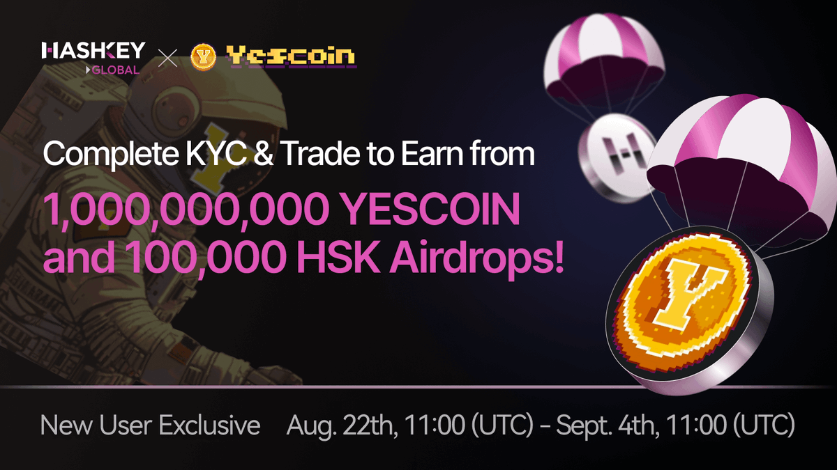 #HashKey #Yescoin is running a massive 1,000,000,000 #YESCOIN &amp; 100,000 $HSK Rewards  #airdrop campaign in  tokens!

Join our galxe competition:
🔗app.galxe.com/quest/HashKeyG…

Follow all the rules and tag your friends to join the airdrop campaign!

#Block_CK #Metaverse #Giveaway