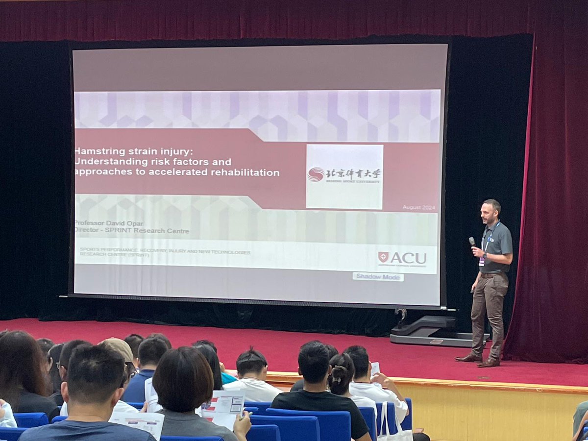 SPRINT Research Centre (@sprint_acu) on Twitter photo Last week <a href="/davidopar/">David Opar</a> & <a href="/StuCormack/">Stuart Cormack</a> had the pleasure of presenting at the Beijing Sport Uni's "Scientific Training & Sports Injury for Elite Athletes" Conference.
Big thanks to the Yanding Sports Culture group for facilititating! Last week <a href="/davidopar/">David Opar</a> & <a href="/StuCormack/">Stuart Cormack</a> had the pleasure of presenting at the Beijing Sport Uni's "Scientific Training & Sports Injury for Elite Athletes" Conference.
Big thanks to the Yanding Sports Culture group for facilititating!