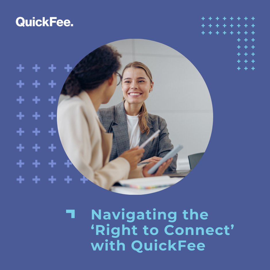Ready for the 'Right to Disconnect' Law? We've Got You Covered!

At QuickFee, we are focused on "staying connected" so your team can focus on doing what they do best - serving your clients.

Here are 4 ways we can help:
✅Save Time: Let QuickFee handle the collection and payment