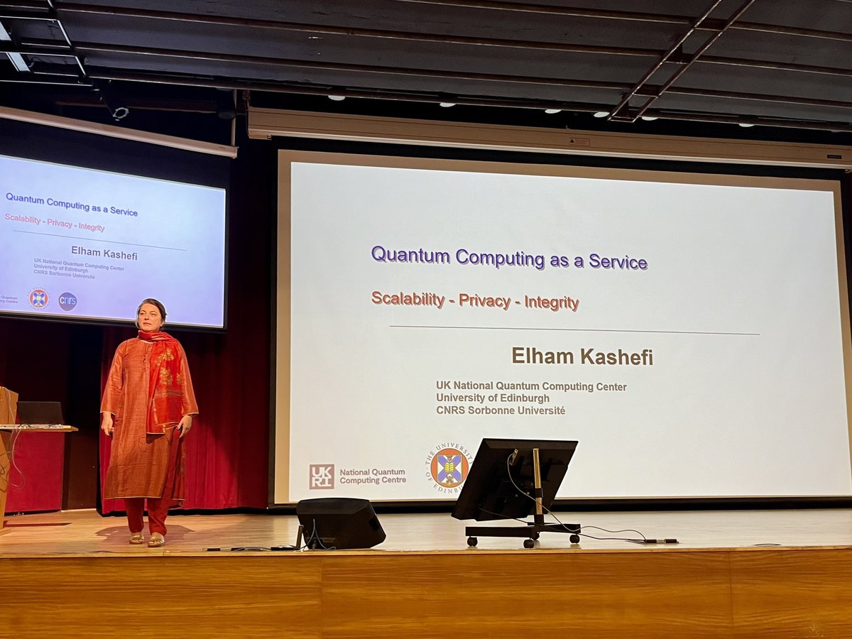 MeteAtature's tweet photo. @markwilde Elham Kashefi is next on #quantum computing as a service #QCMC https://t.co/PV8FPmEflW