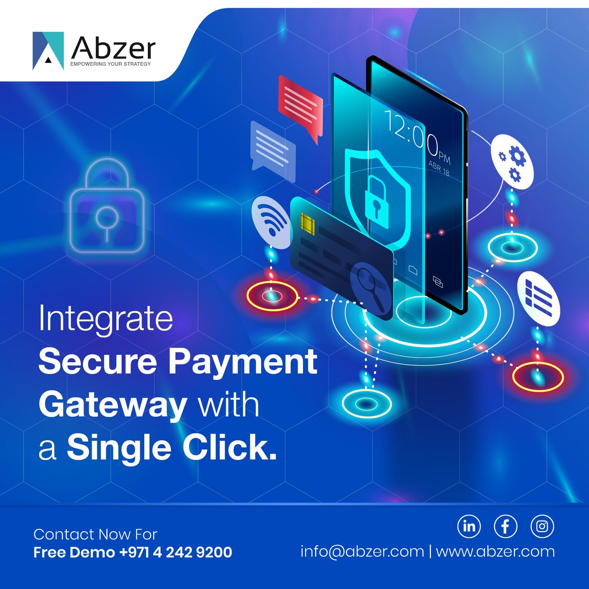 abzer_tech's tweet photo. Integrate secure payment gateway with a single click!
.
.
Get in touch with us right away!
.
.
Visit for More Info: https://t.co/xfAkJDZBwh
.
.
Email: info@abzer.com
WhatsApp : +971508185200
Call Now : +971 4 242 9200

#paymentgateway  #paymentgatewayintegration #AbzerDMCC https://t.co/RE3n6fOd5L