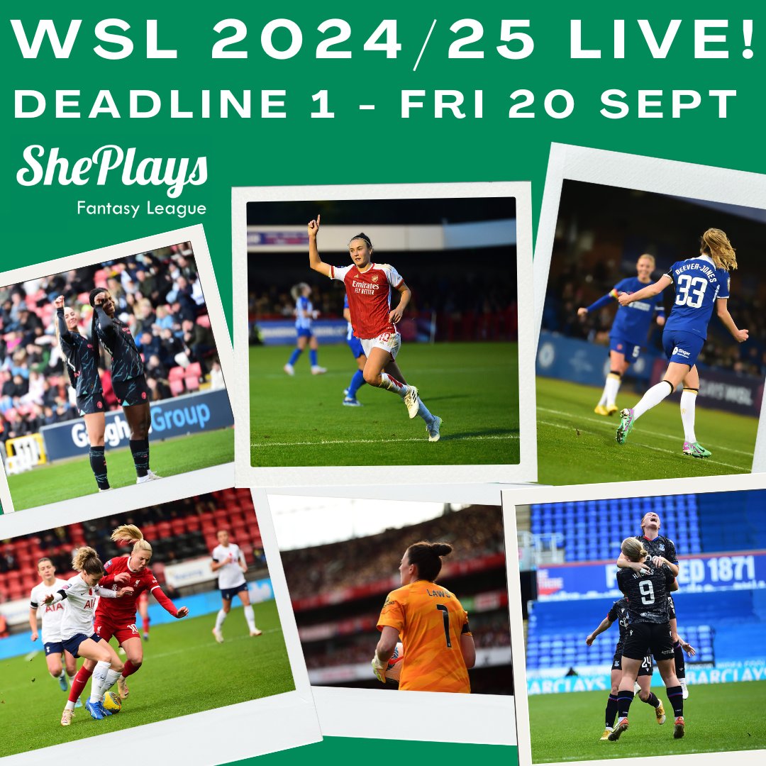 ✨#ShePlaysWSL FANTASY LEAGUE IS LIVE ✨

🚀We are proud to launch our 6th WSL Fantasy season and partner with @FFH for prizes! 

⚽Until Deadline 1 anyone who reposts this tweet goes in the draw to win a custom minifig of their favourite #FAWSL player

📷_sophieonfilm