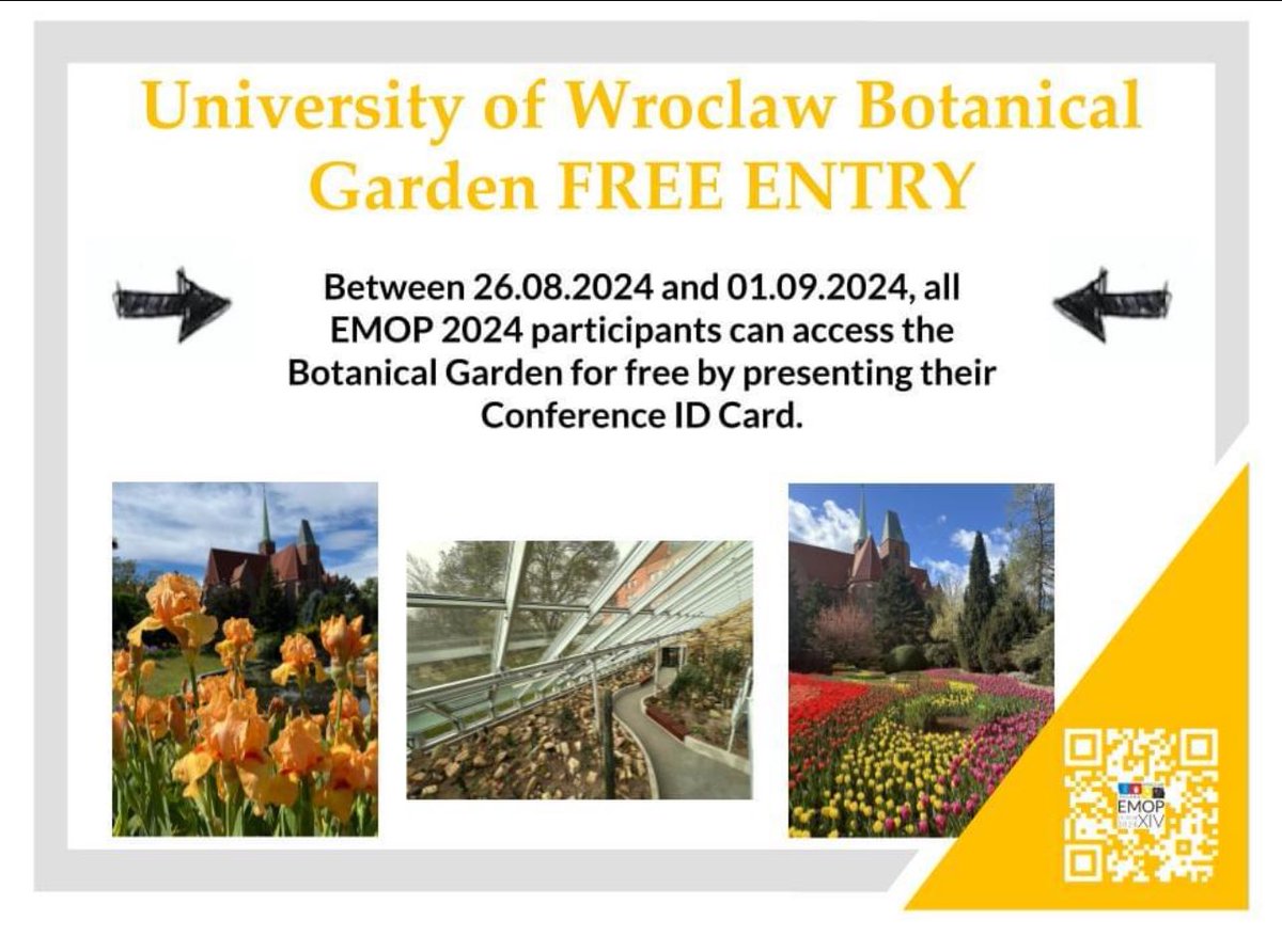 Dear Participants,

Although you won't be able to visit the Botanical Garden during the Welcome Party, you can visit it at any time throughout the week for free. Simply present your Conference ID Card for entry.