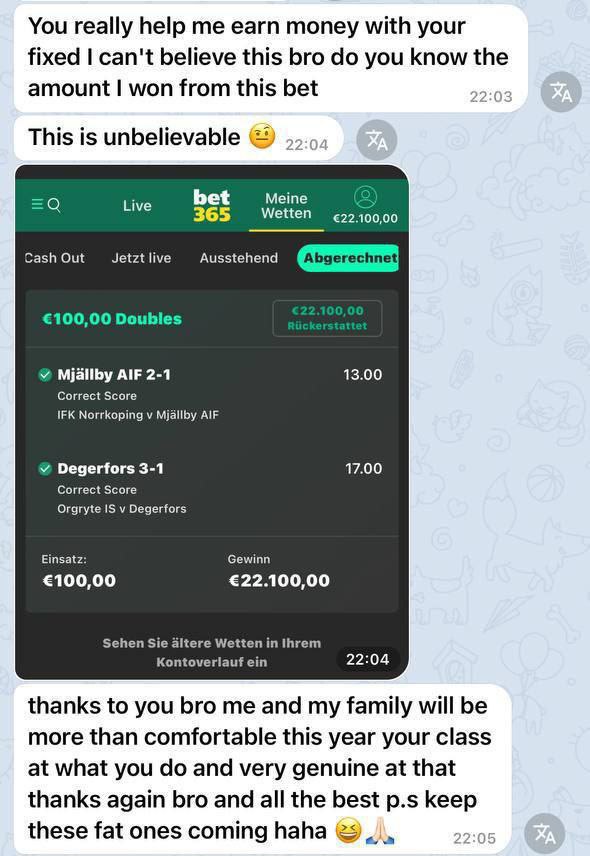 The best way to predict the future is to CREATE IT‼

And this is how I create my future every day, just using fixed match ✔🖥

Talk with me 👉  t.me/+ZGhrhKi3HukyM…