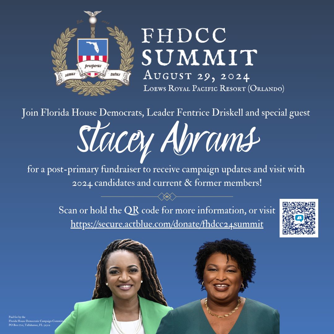 FentriceForFL's tweet photo. The first ever Florida House Democratic Campaign Committee Summit is this Thursday! More than 200 Democrats from around the state and country will rally for the final 60-day push before Election Day. We still have a few sponsorship opportunities available. Click below to learn more! @staceyabrams @flhousevictory

https://t.co/5GWfvd5UjR