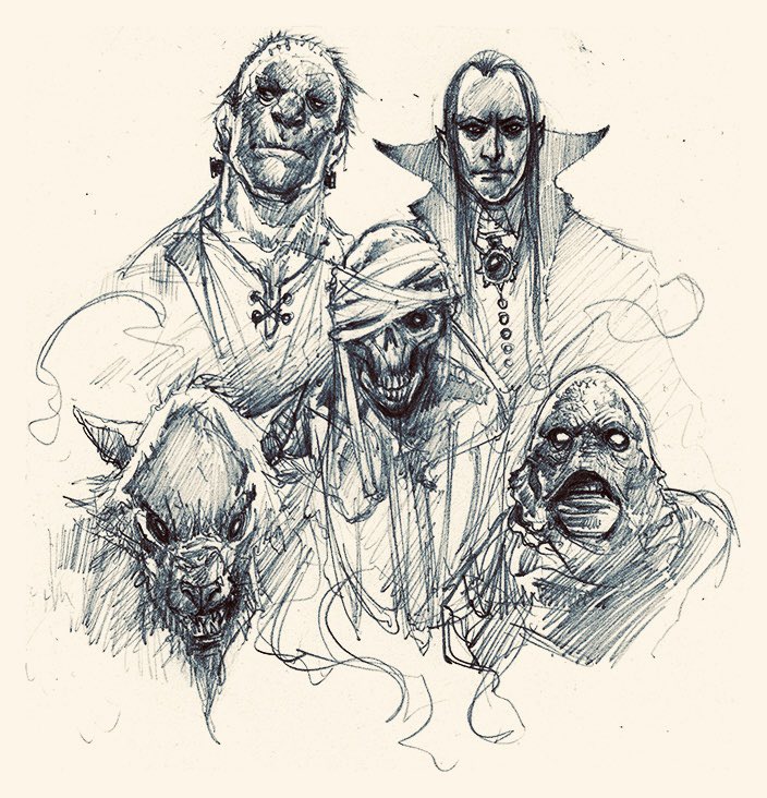 Five classic Universal Monsters