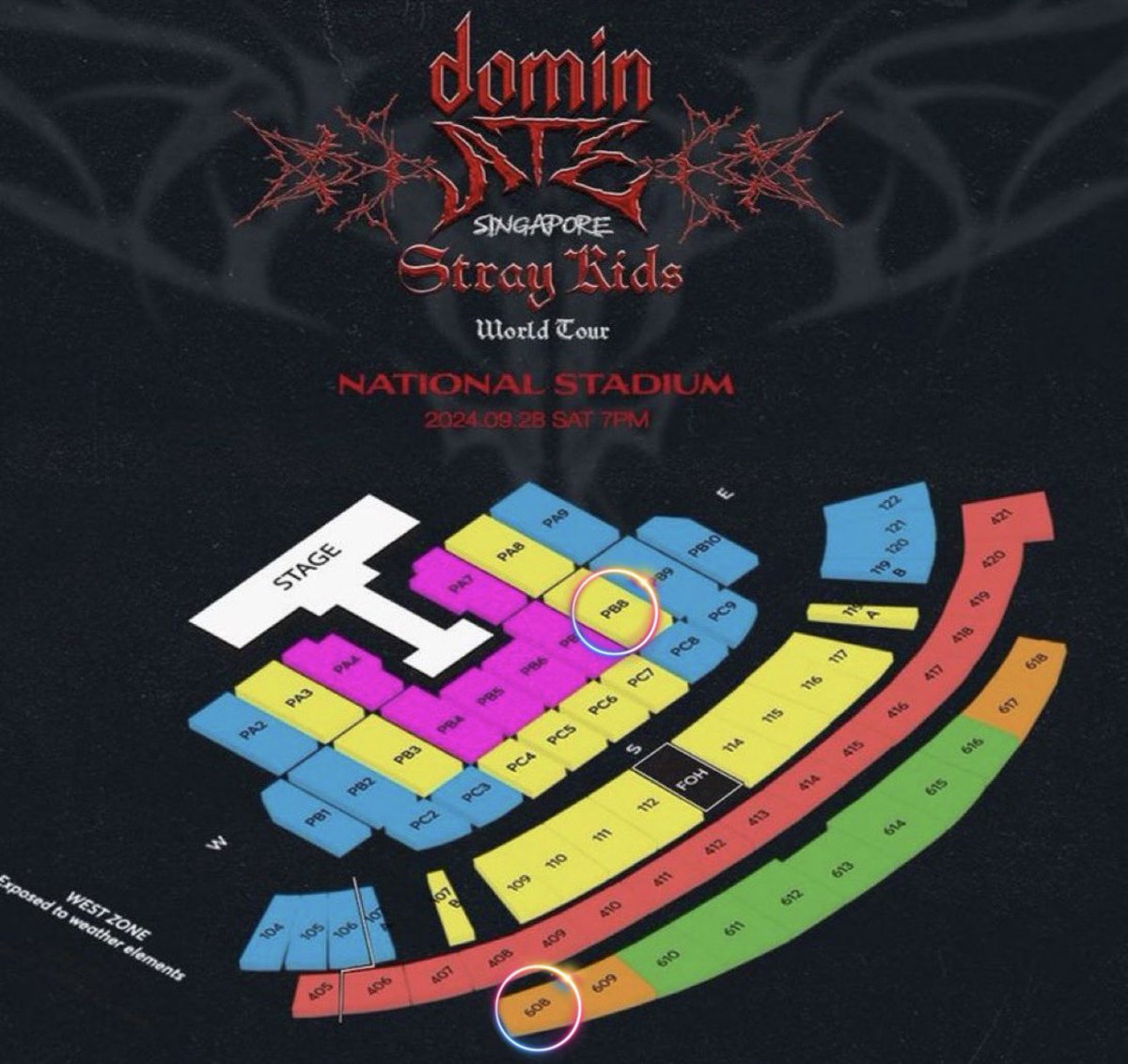 yyenlim111's tweet photo. 【 WTS 】
Stray kids dominATE in SINGAPORE

Cat 1
PB 8 - Row 12 x 1

Cat 5
608  - Row B  x 1

Selling at original price
Dm @jwenwoon if interested

#dominATE_SG #StrayKids #SKZ #dominATE #dominATE_in_Singapore https://t.co/RYNS5f0Iac