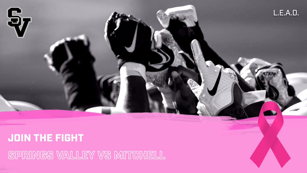 Friday Night home opener! 

Pink out vs. Mitchell! Pink gear on hand for sale as well as some great raffle prizes!  Help us support one of our own!

L.E.A.D.