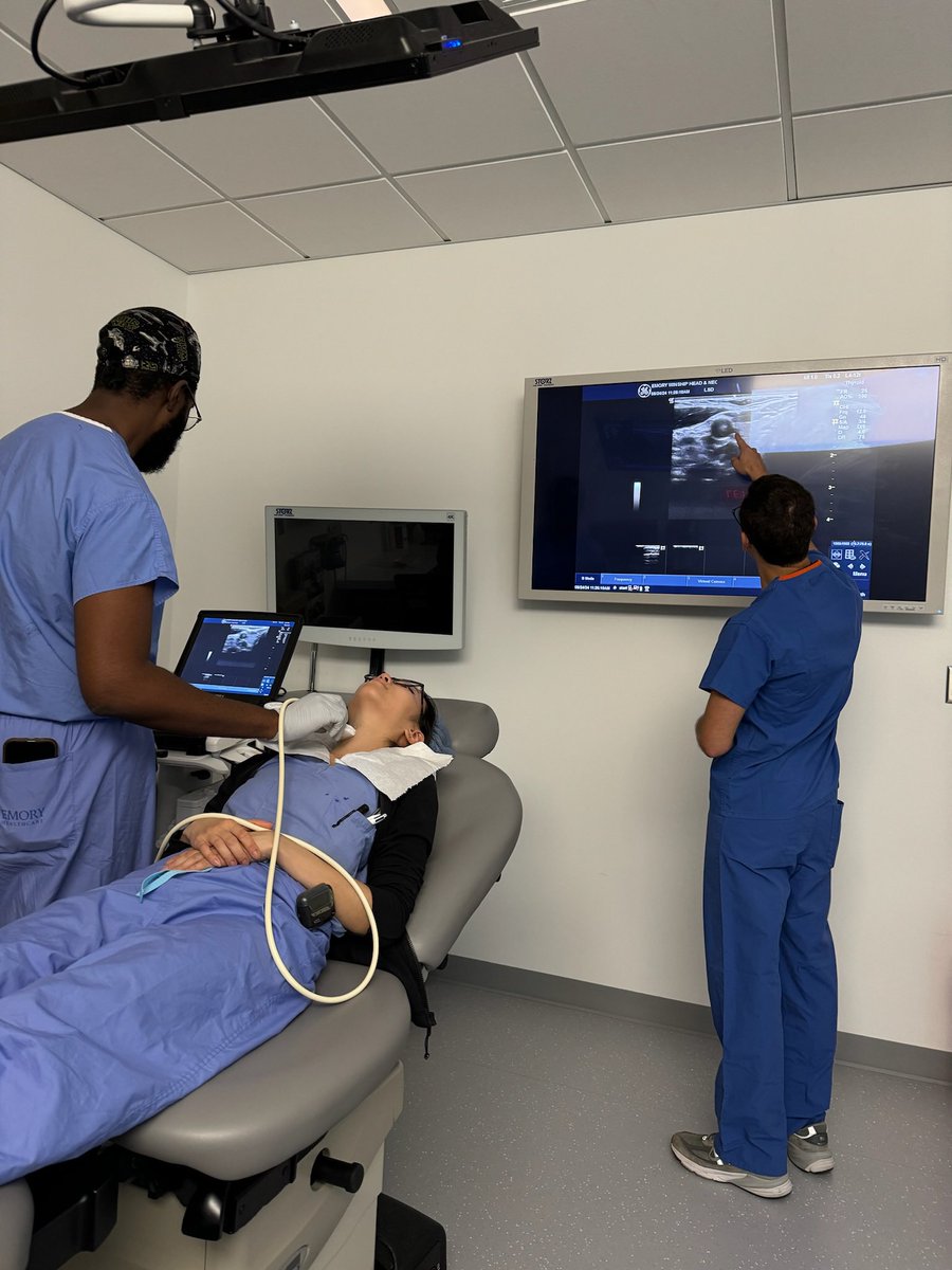 EmoryENT's tweet photo. Emory ENT is back on this site! We had a fantastic head &amp; neck POCUS course this weekend led by our amazing @msebe. Residents practiced ultrasound with each other and performed ultrasound procedures on phantoms! Thanks to our wonderful faculty for investing in our education! https://t.co/i4pj6I8YEx