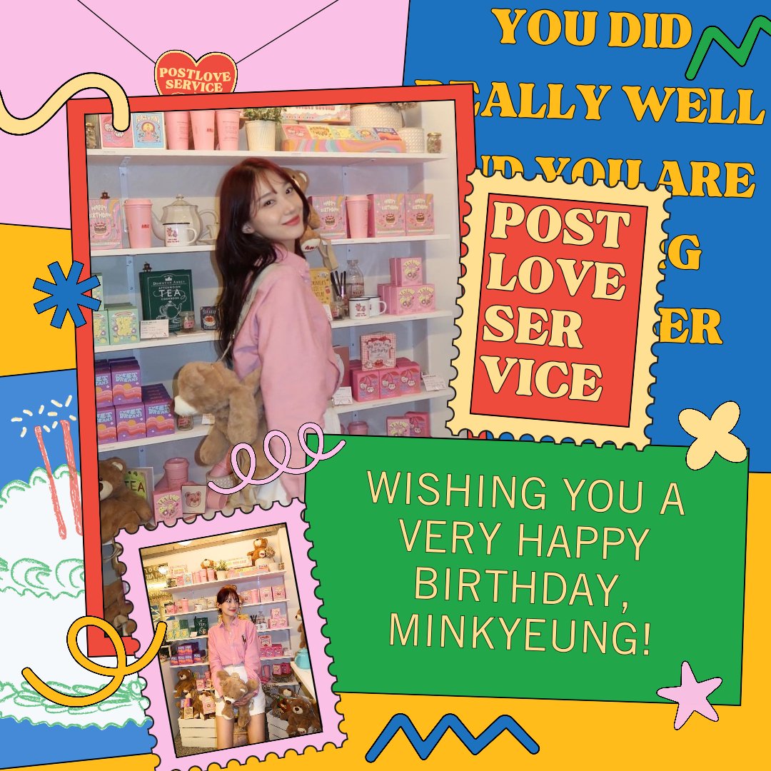 PostLoveService's tweet image. On this special day, as the sun rises to greet another year of your life, Happy Birthday, Minkyeung! May this year be filled with endless joy, laughter, and unforgettable moments. May your dreams soar as high as the stars and may every wish you make find its way to fulfillment.