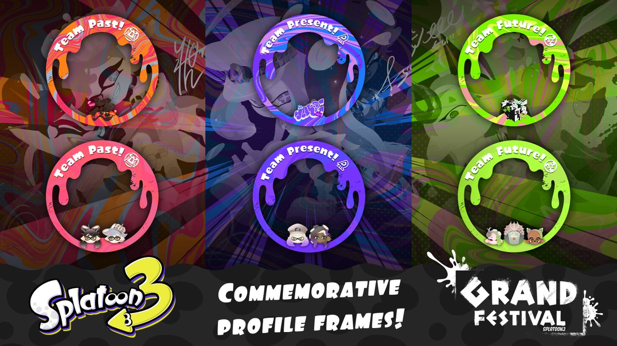 Splatoon_BR's tweet image. Hey English speakers! BR division of SRL here!

"Which is the most important to you? Past, Present or Future?". Show support to your team with profile frames and get ready for the grand finale of Splatoon 3! ⌛

Download: drive.google.com/drive/folders/…

#GrandFestival #Splatoon3