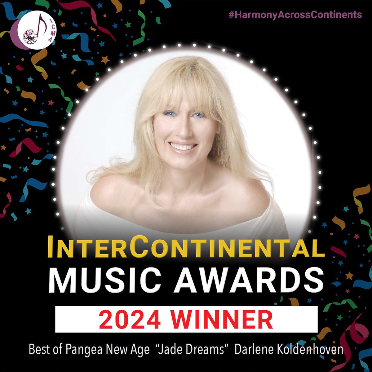 WhooHoo! My song/track" Jade Dreams" is a winner in the Intercontinental Music Awards Best in Pangea - New Age category. Thanks so much to the judges, founder Shahed Mohseni, and to all involved in making the track a beautiful success.
Grateful, blessed, and ebullient!