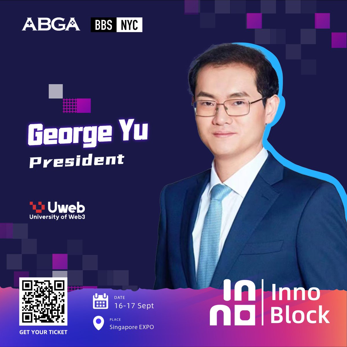 ABGA (@abgaasia) on Twitter photo 「#InnoBlock2024 Speaker Update」
Great honor to have <a href="/UwebDrYu/">Dr.于佳宁George | Uweb校长</a>, President at @Uweb_web3 as our speaker.
🌊InnoBlock 2024 - Fostering The Innovative Evolution of Web3 Application
🎫Secure your early bird ticket for free: lu.ma/srlcywnc 「#InnoBlock2024 Speaker Update」
Great honor to have <a href="/UwebDrYu/">Dr.于佳宁George | Uweb校长</a>, President at @Uweb_web3 as our speaker.
🌊InnoBlock 2024 - Fostering The Innovative Evolution of Web3 Application
🎫Secure your early bird ticket for free: lu.ma/srlcywnc