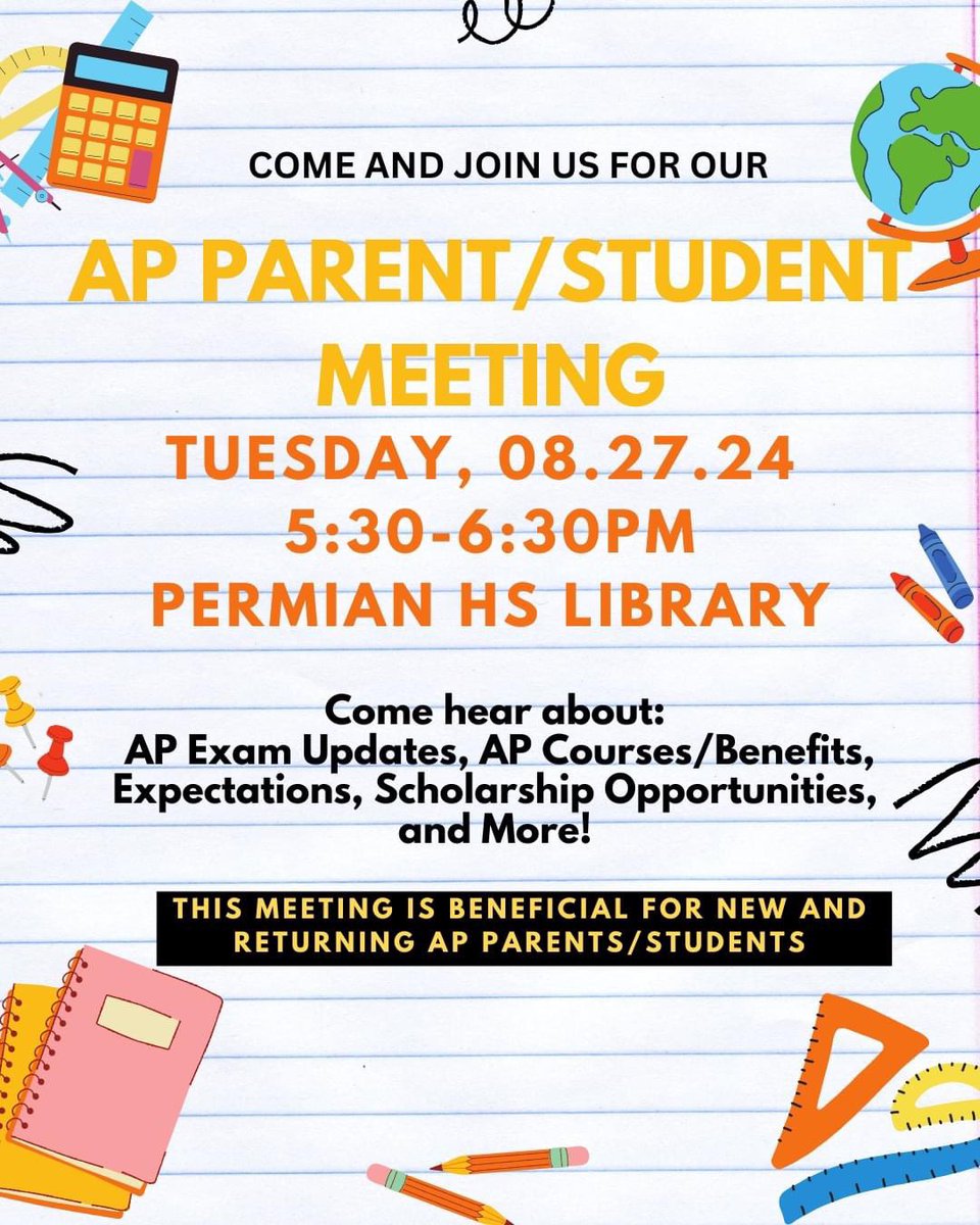 Permian Parents… Please join us for our AP Parent Meeting!