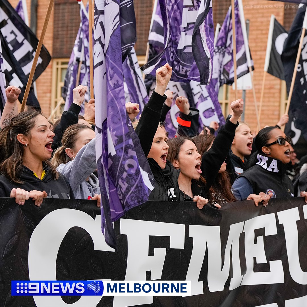 9NewsAUS's tweet photo. HAPPENING NOW: Thousands of construction workers across the country have walked off the job today to protest the federal government's decision to place their sector of the CFMEU into administration, bringing CBDs to a standstill.

It comes after #60Mins and #Nine newspapers uncovered a series of alleged misconduct within the union - including corruption and thuggish behaviour. #9News

WATCH NOW: https://t.co/Rz193FTlOj