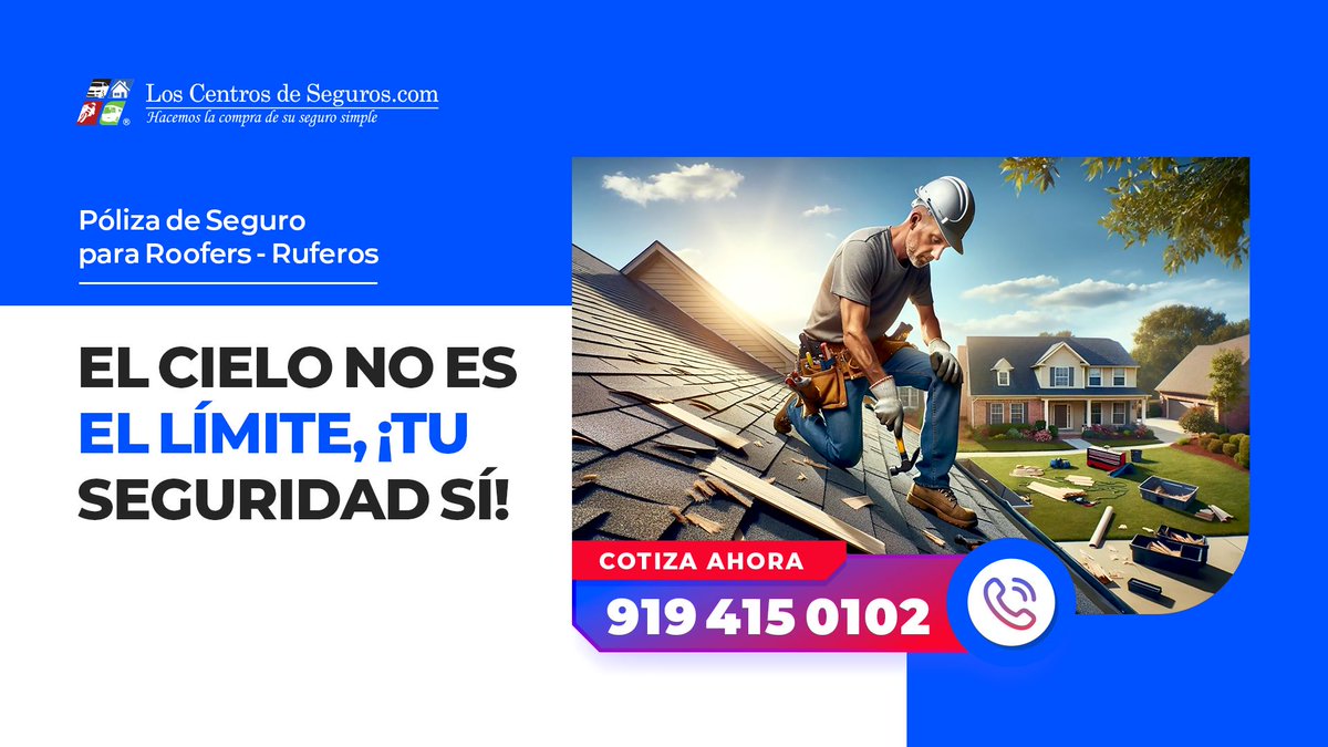 InsuranCenters's tweet photo. SEGURO PARA ROOFERS-RUFEROS 🇺🇸👷‍♂
Roofing Insurance (Insurance for Roofing Business) 
⭐️Workers' Compensation y General Liability en EE.UU⭐️
#workerscompensation #polizasdeseguros #roofingcontractor #Roofers #RoofingConstruction #generalliability

☎ Cotiza ahora: 919-415-0102 https://t.co/KTaMMoMXVT