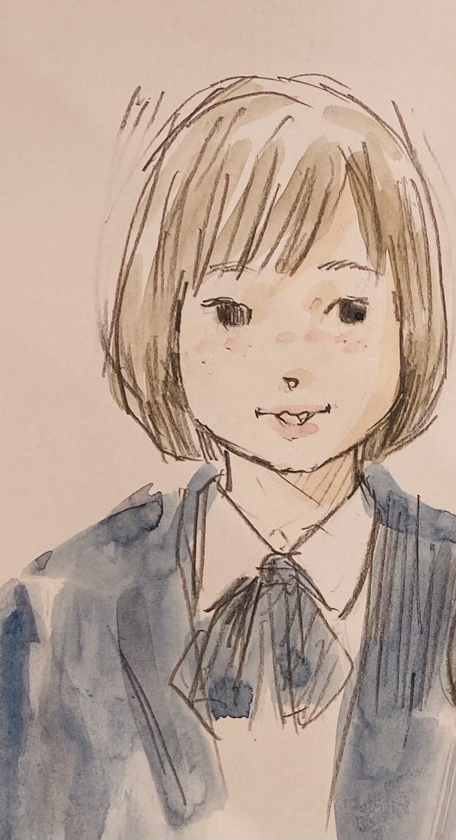 今、個展会場で描きました。