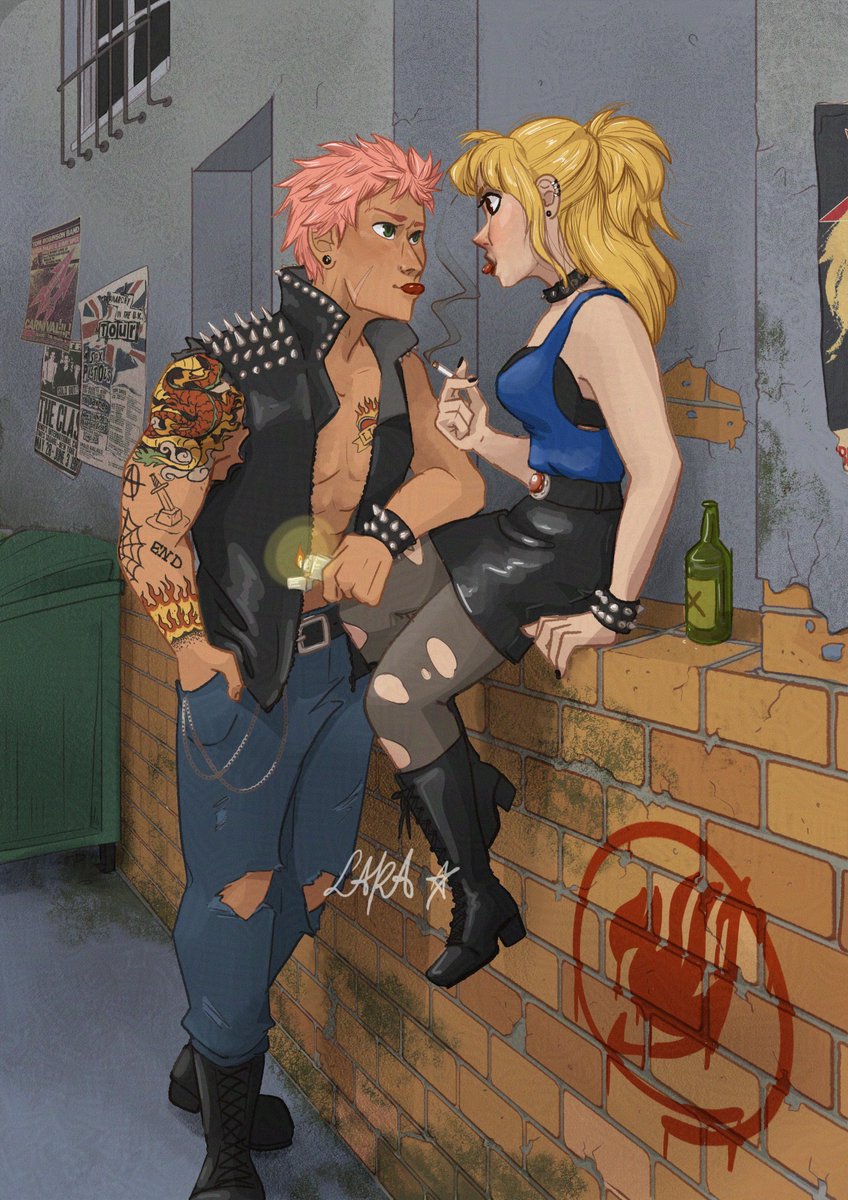#nalu punk AU, Natsu bugs Lucy like hell for her to stop smoking, but he always lends the lighter 
#fairytail100yrsQuest #FT