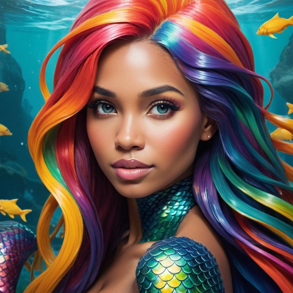 AIandVideo's tweet photo. Created a stunning mermaid with a unique skin tone using Stable Diffusion.

#AIart #midjourneyV6 #runwayml #aiartist https://t.co/UyZMacGBfI