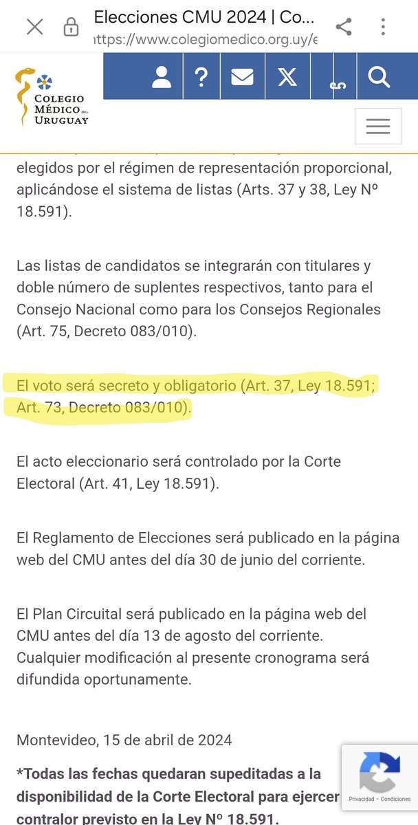 Las elecciones del Colegio Medico del Uruguay SON OBLIGATORIAS
Aquí la LEY 👇 👇👇👇👇👇