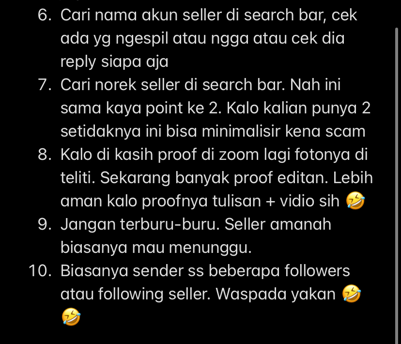 sbtmfs's tweet photo. Sbt! Tips mengindari scam versi sender. Kalo ada yg mau nambahin bisa banget nih 🤣 emang agak panjang ya ges tpi ini demi kebaikan kalian bisa ga kena tipu tipu 😭 https://t.co/FqOpE8j0tH