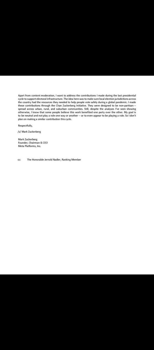 🔴 Quelques heures après le cas #Durov - #Telegram c'est une information très importante qui vient du patron de #Facebook #instagram #meta :
1) Dans une lettre officielle adressée au président de la commission judiciaire de la Chambre des représentants des États-Unis, Mark