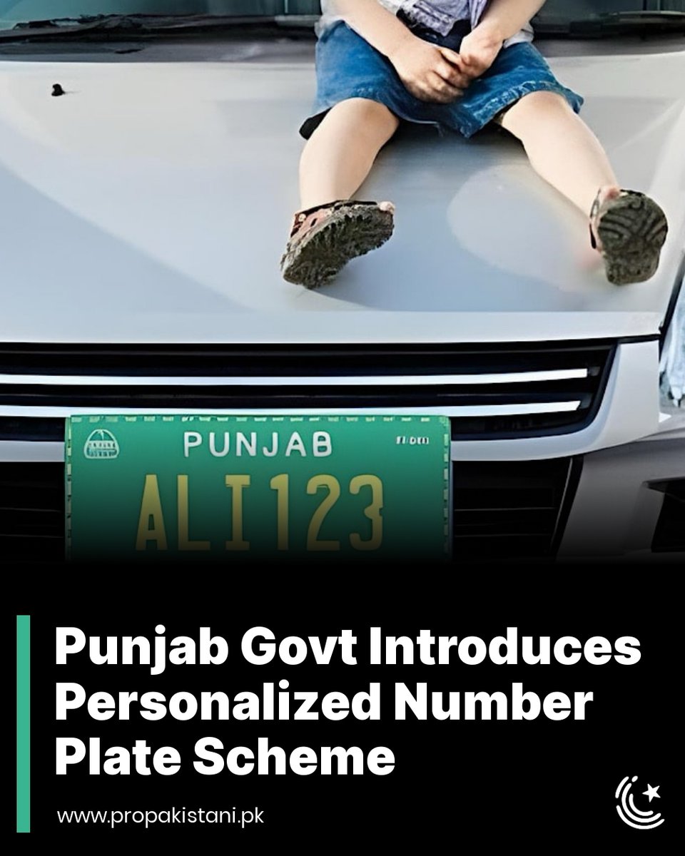 ProPakistaniPK's tweet image. Available in three categories Platinum (8 characters, can use names), Gold (3 characters and 3 numbers), and Corporate (for businesses to display their company names).

Read More:  propakistani.pk/2024/08/27/pun… 

#NumberPlates #Punjab #CustomNumberPlates