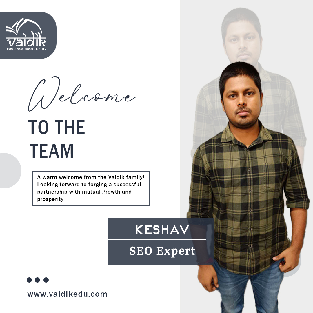 vaidikedu's tweet photo. Let us give a cordial welcome to Keshav Mishra for joining Vaidik Eduservices as a SEO Expert. With his official onboarding, we hope to achieve together more things and scale up to newer heights!
Here's to a journey filled with collaboration, growth and success.#welcometotheteam https://t.co/fJDIMjbqrY